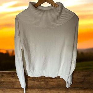 Chic White Cowl Neck Sweater